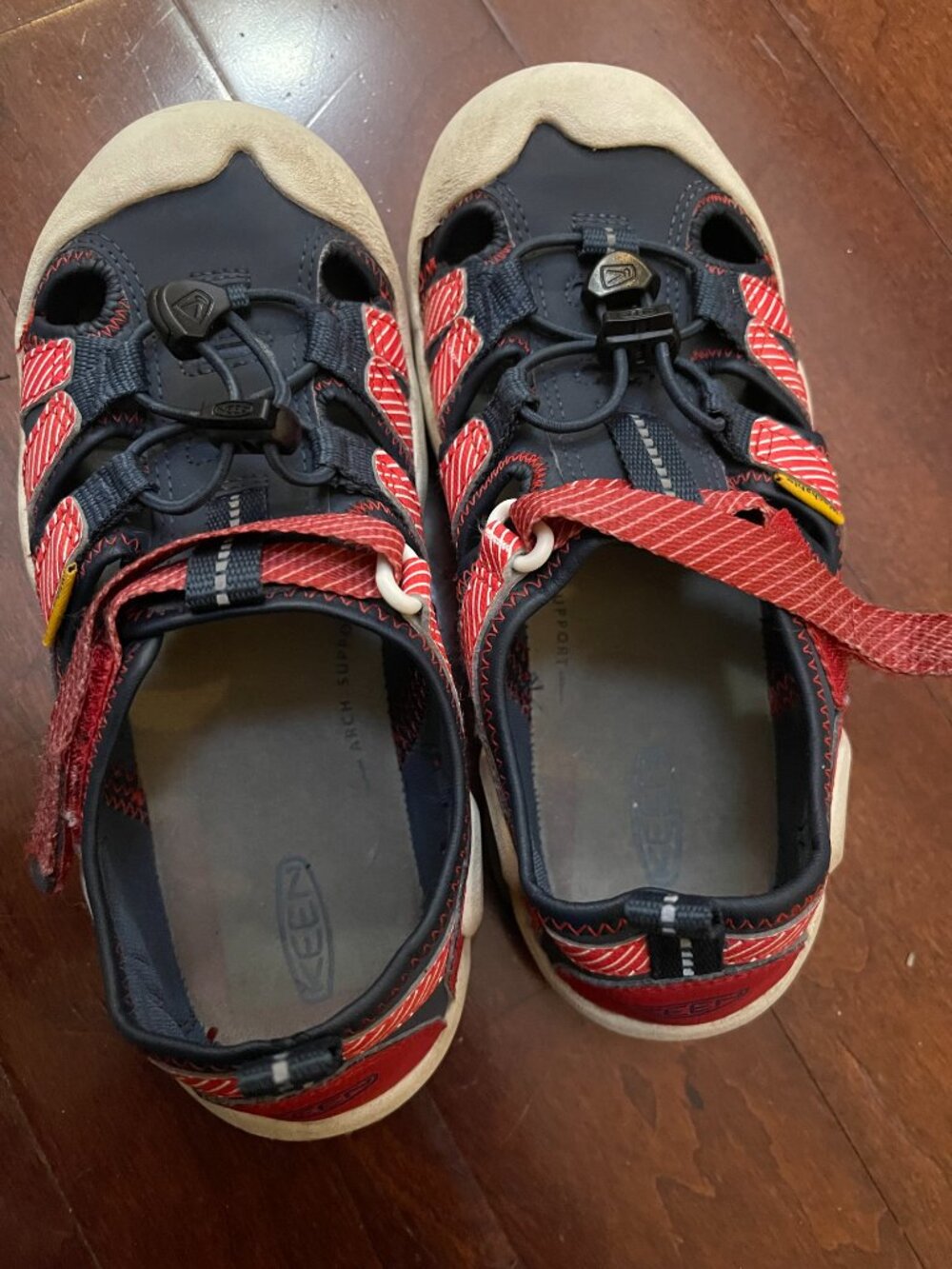 KEEN Newport H2 Kids Sandals Size 2 Red Navy Water Shoes - Picture 6 of 7